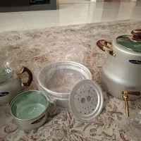 ست کامل کتری شیر دار  و قوری و قندان