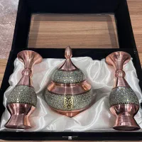 ست گلدان و قندان خاتم کار دست