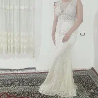 لباس مجلسی سفید عروس فول نگین زیبا