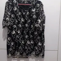 بلوز گیپور مشکی سفید نو