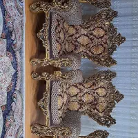 مبلمان استیل چوب راش ۹ نفره در حد نو|مبلمان خانگی و میز عسلی|نسیم‌شهر, |دیوار