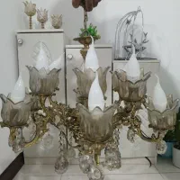 لوستر برنز ۶ شاخه ۱۲ شعله|لوستر و چراغ آویز|رباطکریم, نصیرشهر|دیوار