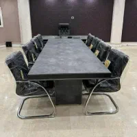 میز مدیریت با کنفرانس رنگ بتنی رنگبندی صندلی اداری