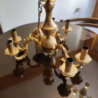 لوستر برنز با آبکاری طلا|لوستر و چراغ آویز|تهران, آبشار تهران (دریاچه)|دیوار