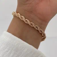 دستبند طنابی مارک ژوپینگ ابکاری طلا