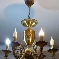 یک جفت لوستر برنز بهمراه یک جفت دیوارکوب نونو