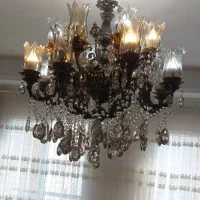 لوستر برنجی ۸ شاخه ی ۱۶ شعله