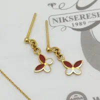 نیم ست پروانه طلای زرد 18عیار اجرت 10درصد|جواهرات|شیراز, ملاصدرا|دیوار