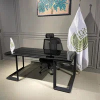 میز مدیریت شیشه ایی M2214، صندلی مدیریت