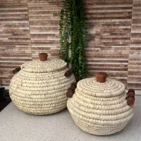 خمره برنج حصیری دست بافت صنایع دستی