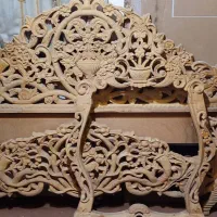 سرویس خواب دونفره تمام چوب پر منبت خام