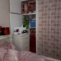 پرده توری رنگ شیری و گل های صورتی|پرده، رانر، رومیزی|تهران, اوقاف|دیوار