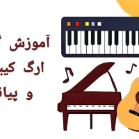 آموزش تضمینی ارگ، پیانو، گیتار ، حضوری غرب تهران