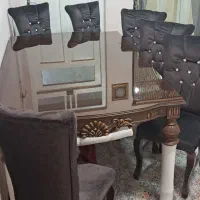 صندلی چوبی کلاسیک ۶ شش نفره راحتی پارچه مخمل|مبلمان خانگی و میز عسلی|تهران, آذربایجان|دیوار