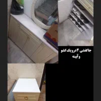 سرویس خواب کامل تخت تشک کمد جاکفشی میز ارایش پاتخت|تخت و سرویس خواب|مشهد, توس (بلوار توس)|دیوار