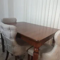 میز ناهارخوری چوبی به‌همراه ۴ عدد صندلی