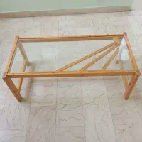 میز جلو مبلی چوبی راش با رویه شیشه ای|مبلمان خانگی و میز عسلی|تهران, فلسطین (میدان انقلاب)|دیوار
