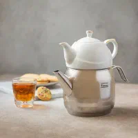 کتری قوری ۳ لیتری تکنو مدل فلورانس استیل|قوری، کتری، قهوه‌ساز دستی|تهران, مرزداران|دیوار
