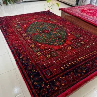 فرش۷۰۰شانه۲۵۵۰تراکم لاکی قجری قرمز ضخیم