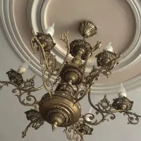 لوستر برنجی عتیقه|لوستر و چراغ آویز|اصفهان, خانه اصفهان|دیوار