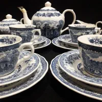 چینی قلم آبی آنتیک ژاپن