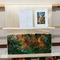 دار قالی به همراه نخ و نقشه