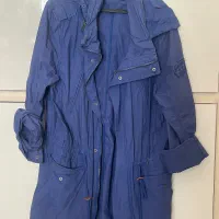 مانتو کتان کلاه دار