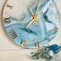 ساعت رزینی لاکچری|ساعت دیواری و تزئینی|برازجان, |دیوار