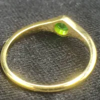 انگشتر طلا مزین به نگین جواهر دمانتوئید کرمان|جواهرات|کرمان, |دیوار