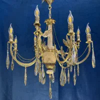 لوسترمینی مال کلاسیک سنگی پرکارش فرشته ای 9شاخه|لوستر و چراغ آویز|تهران, نعمت‌آباد|دیوار