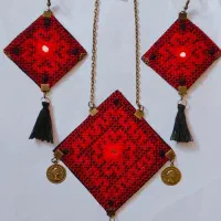 گوشواره دستبند ست سوزن دوزی (یلدایی)