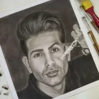 سفارش نقاشی چهره سیاه قلم