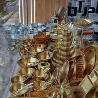 ظروف سرو و پذیرایی استیل و طلایی