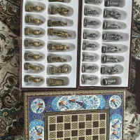 تخته نرد خاتم اصفهان به همراه مهره های پلی استر