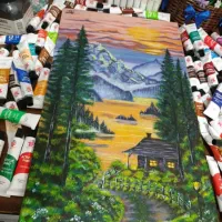 طراحی سیاه قلم ،مدادرنگی،رنگ روغن|خدمات آموزشی|گنبد کاووس, |دیوار