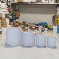 گلدان سرامیکی چهارتایی و سه تایی ساده لبه دار