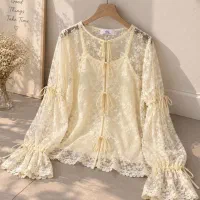 شومیز گیپور دو تکه با تاپ
