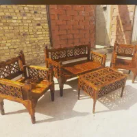 مبل سه نفره چوبی(تولیدی)|مبلمان خانگی و میز عسلی|یزد, |دیوار