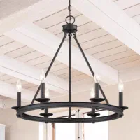 لوستر مدرن کلیسایی شش‌شعله فلزی مشکی