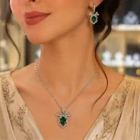 ست طرح زمرد نقره