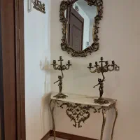 آینه شمعدان و کنسول قدیمی برنز