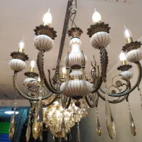 لوستر برنزی|لوستر و چراغ آویز|تهران, مینابی|دیوار