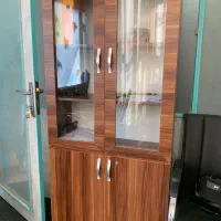 کتابخانه شیشه ای کمد دار