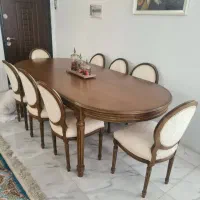 میز ناهار خوری ۸ نفره چوب و پارچه باکیفیت در حد نو|میز و صندلی غذاخوری|تهران, چیتگر جنوبی|دیوار