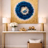 تابلو هنردست پر نچرال طبیعی با پتینه طلایی هنر