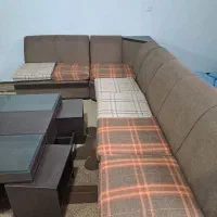 مبل ال هفت نفره با میز وسط و ۴ میز کوچک