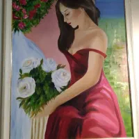 فروش تابلو رنگ روغن ۵۰*۷۰ با قاب سفید