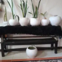 دو عددنیمکت چوب روسی قدیمی و یک تخت یک نفره