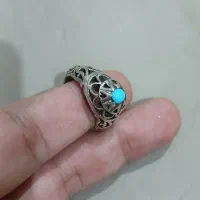 انگشتر فیروزه نیشابور با رکاب نقره