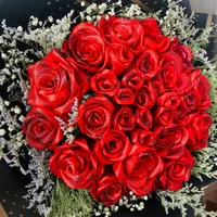 دسته گل رز روبانی اکلیلی